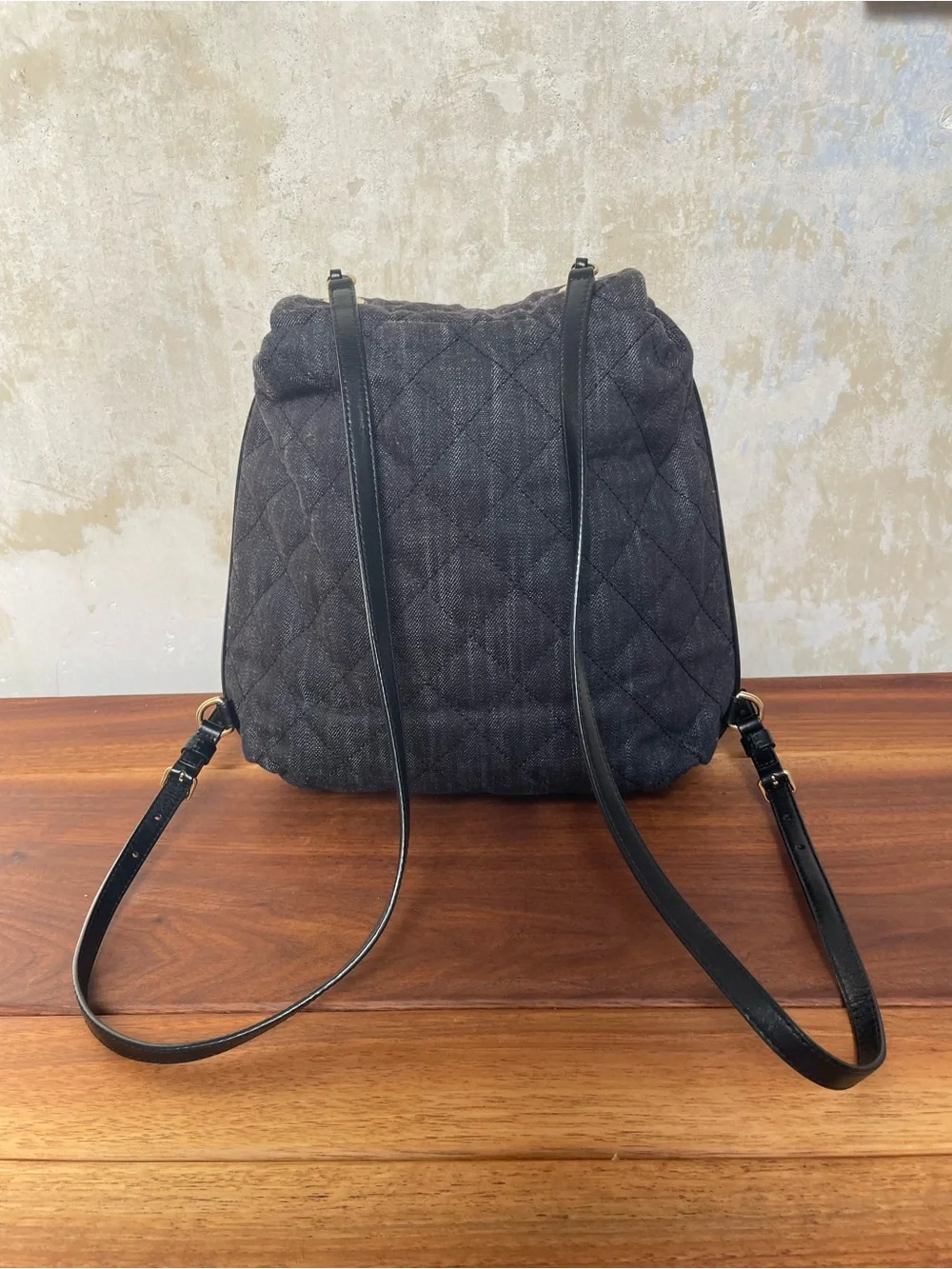 Chanel Washed Denim Calfskin Quilted Backpack 2016